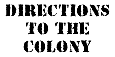Directions to the Colony